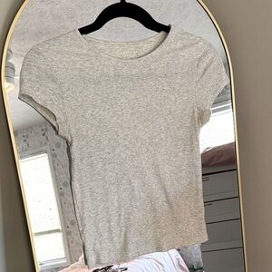 American Eagle Outfitters Light Gray Short Sleeve Tee